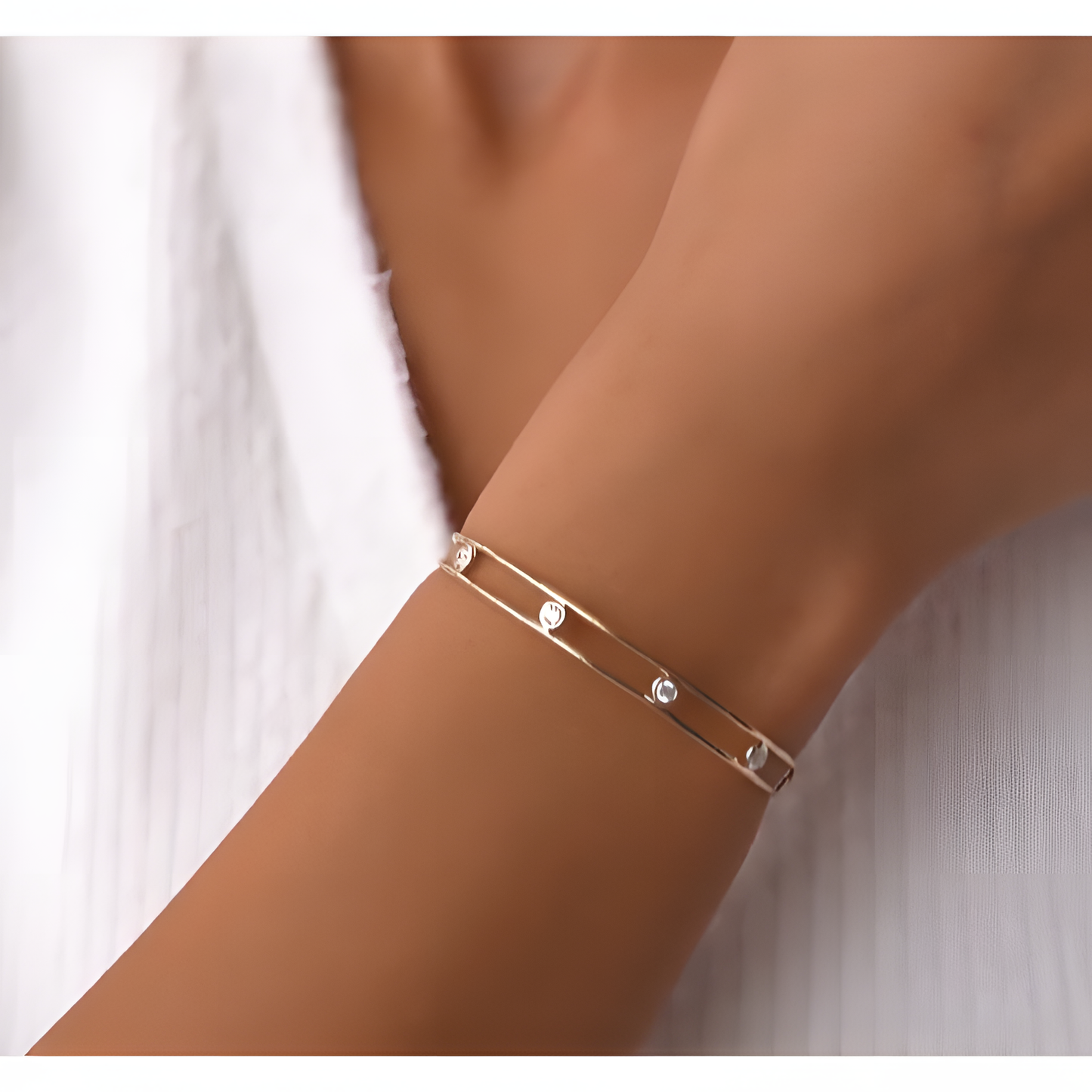 Sparkling Zircon Cuff Bracelet