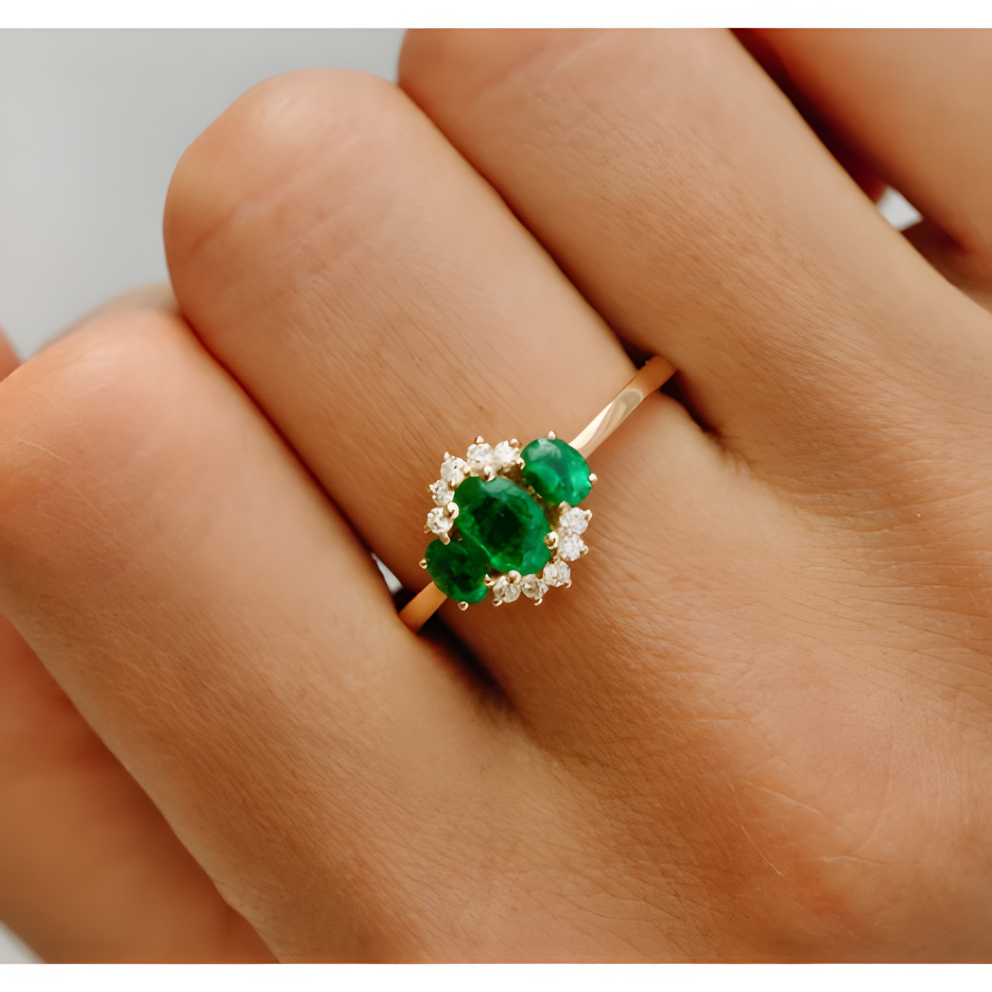 Emerald Zircon Visionary Golden RIng