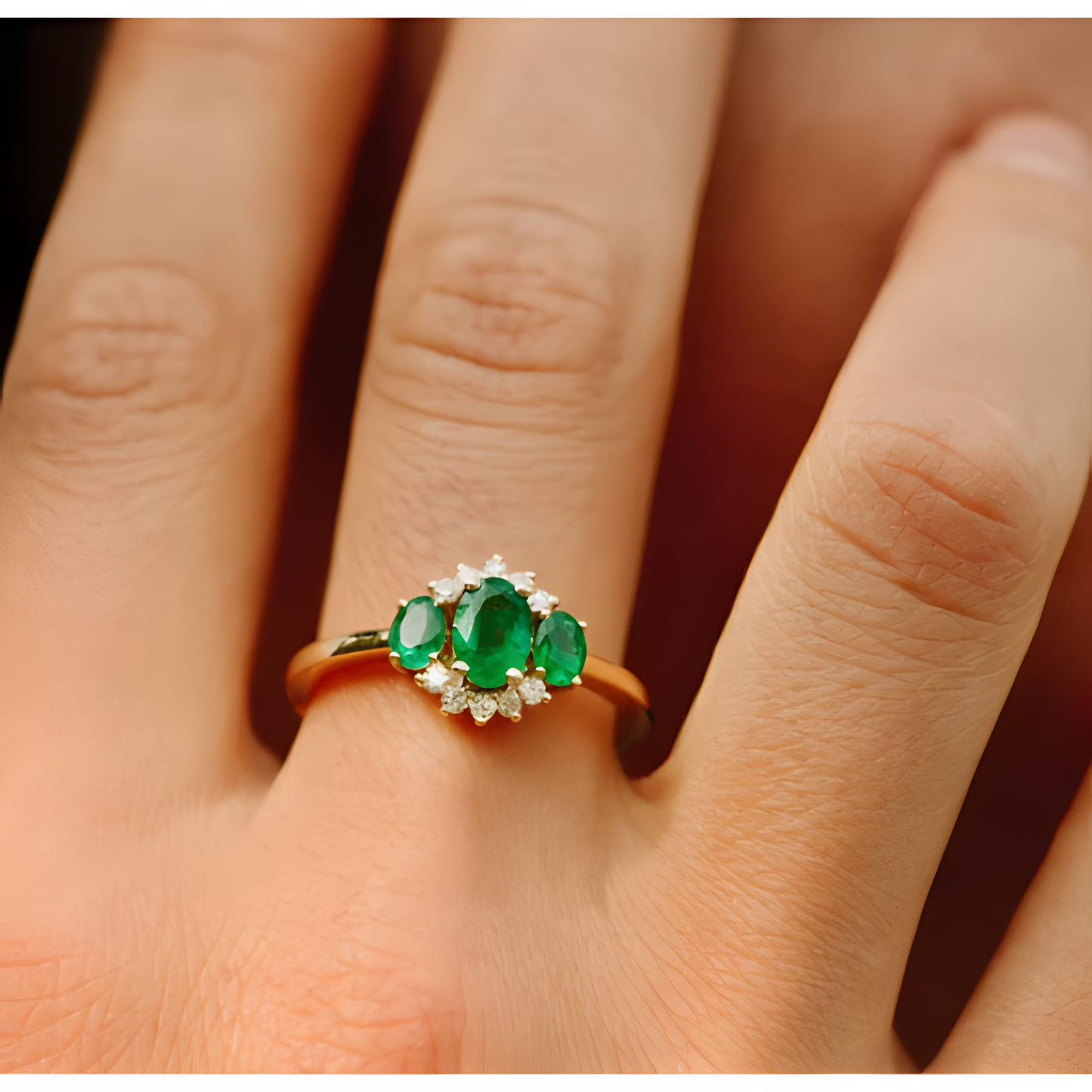 Emerald Zircon Visionary Golden RIng