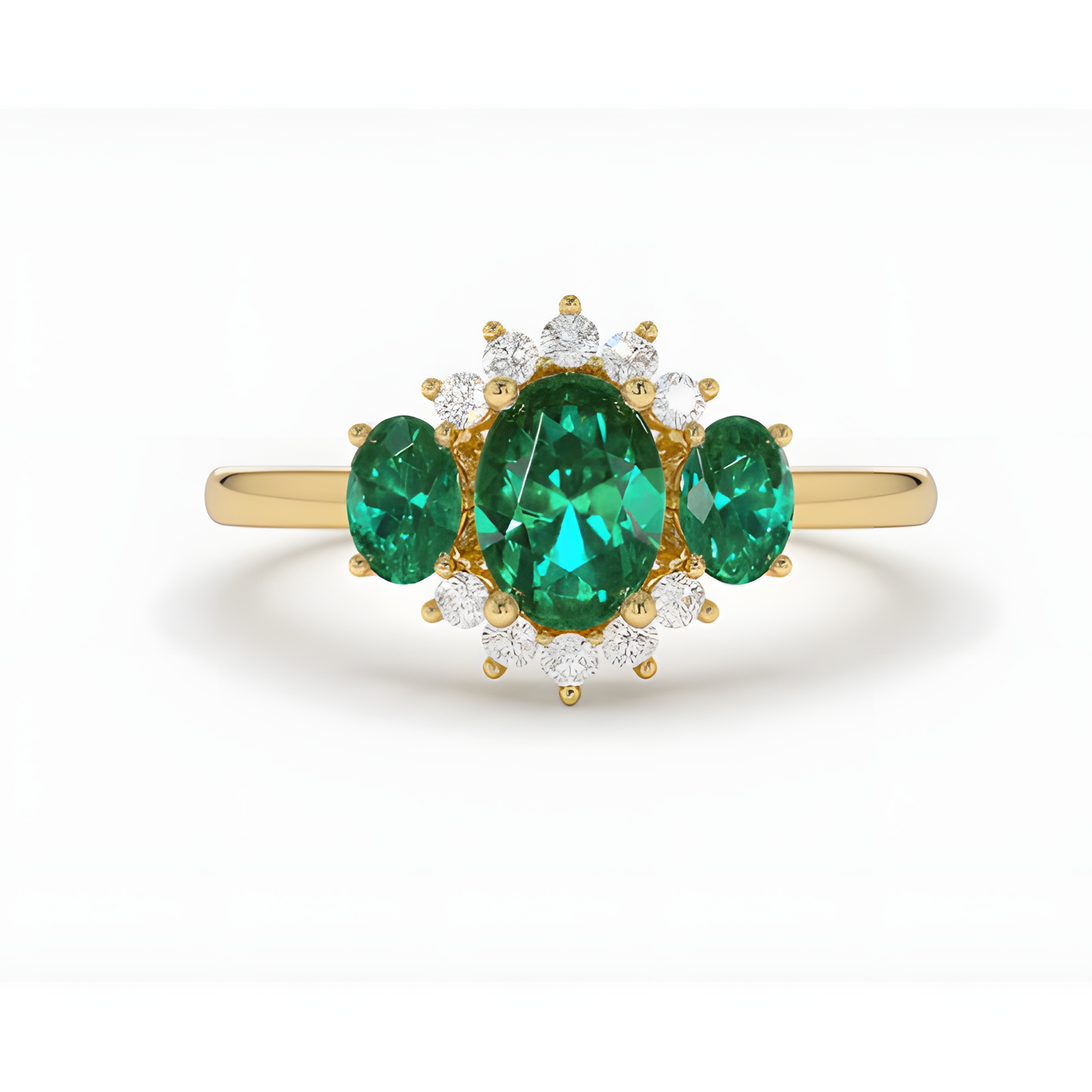 Emerald Zircon Visionary Golden RIng