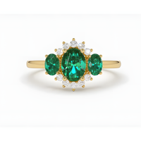 Emerald Zircon Visionary Golden RIng