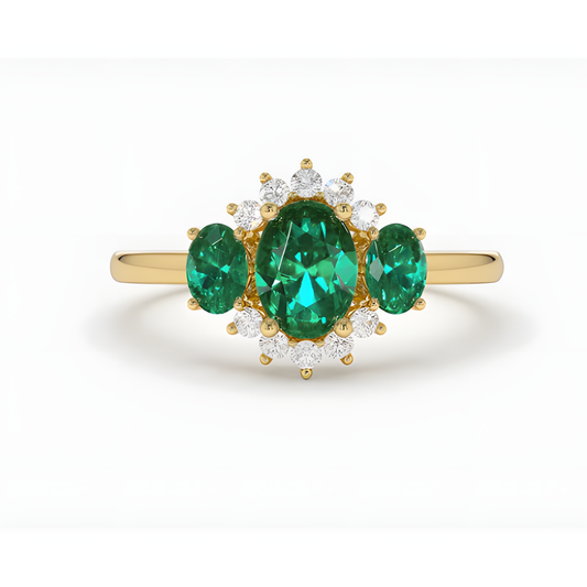Emerald Zircon Visionary Golden RIng
