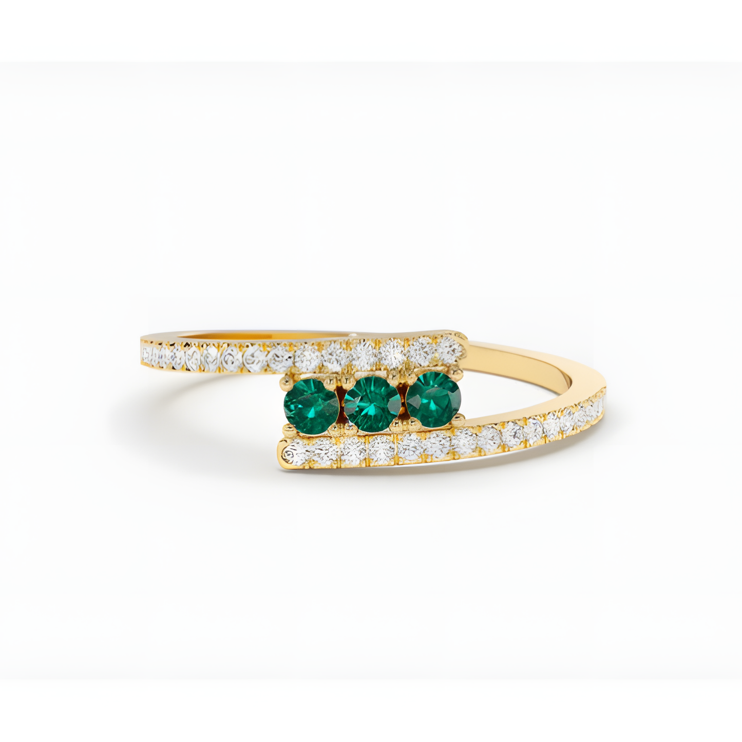 Emerald Zircon Dazzling Ring