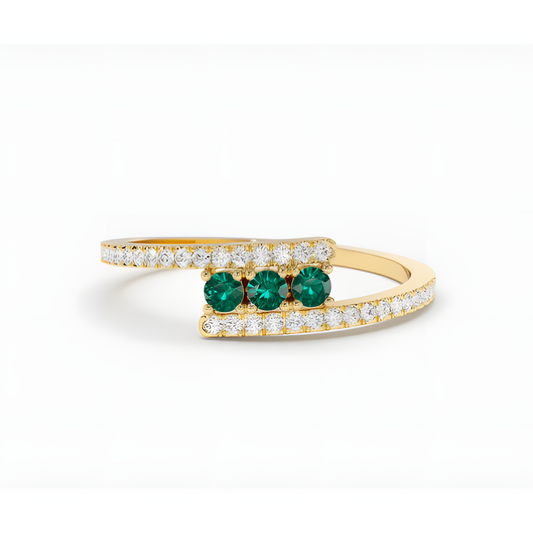 Emerald Zircon Dazzling Ring