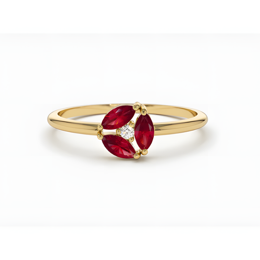 Ruby Florid Golden Ring
