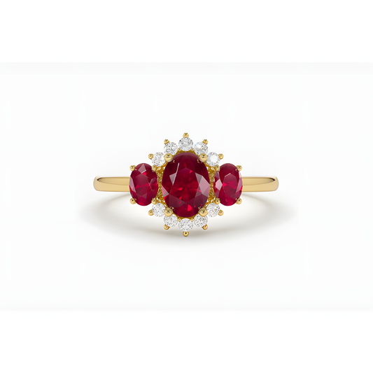 Ruby Tiara Golden Ring