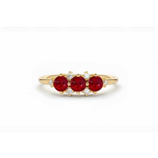 Ruby Laurel Golden Ring