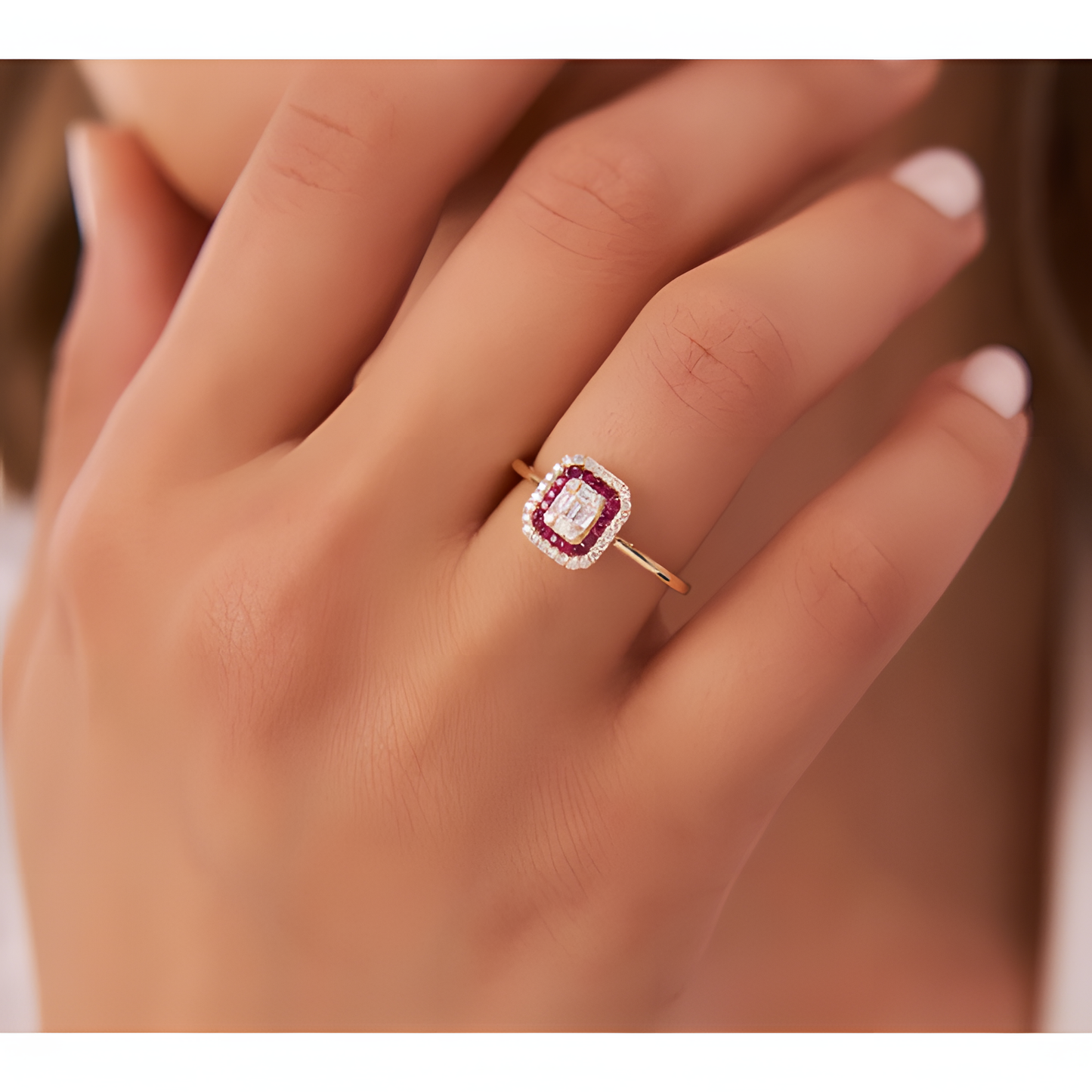 Ruby Exquisite Golden Ring
