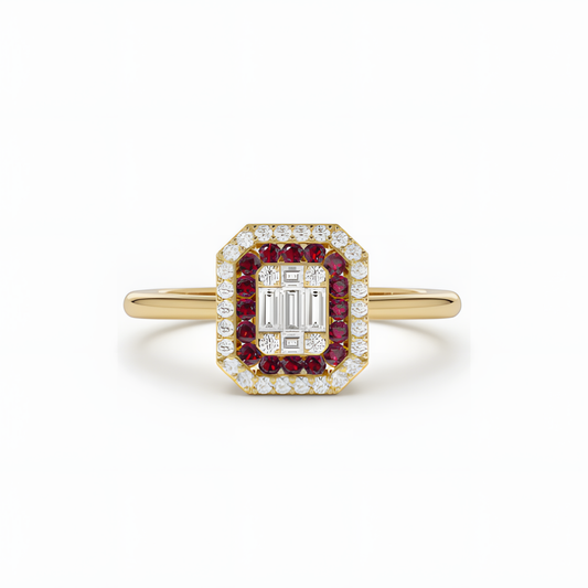Ruby Exquisite Golden Ring