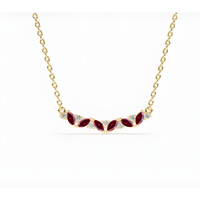 Radiant Ruby Marquise Golden Necklace