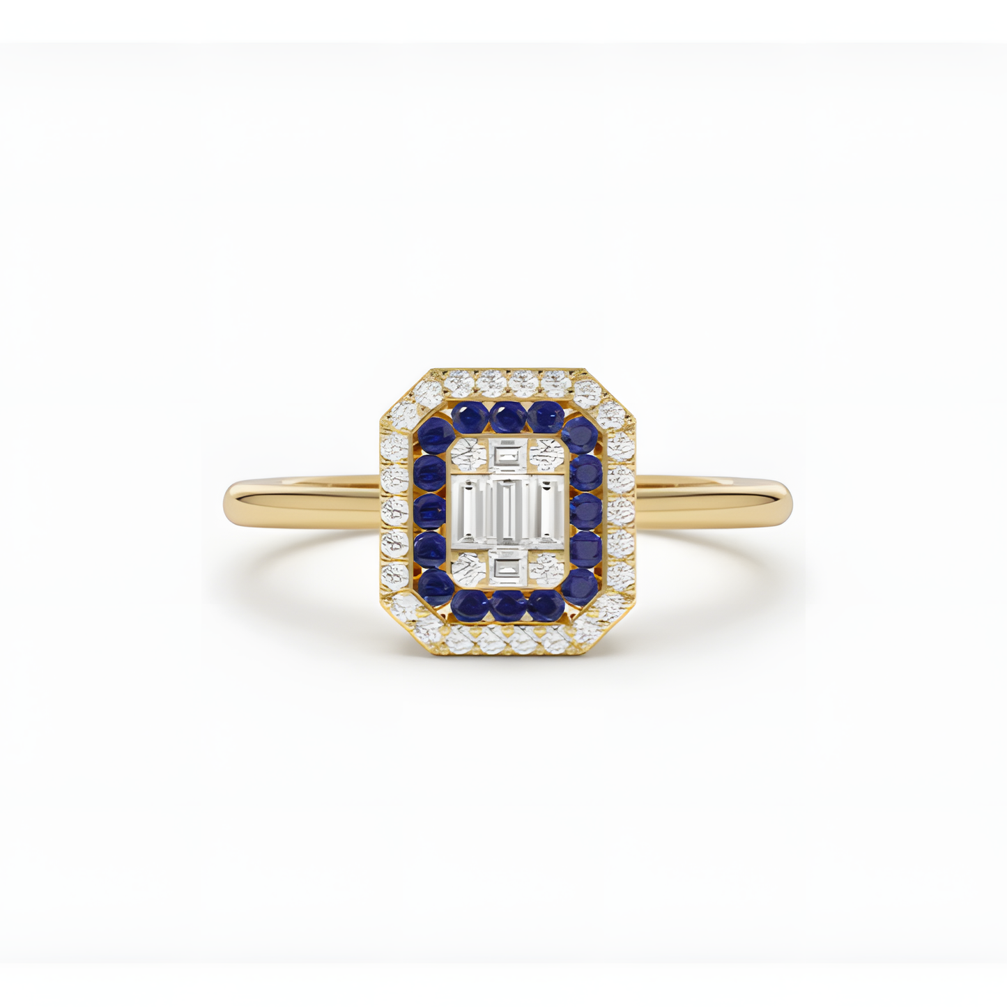 Sapphire Serenity Zircon Silver Ring