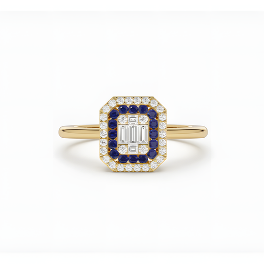 Sapphire Serenity Zircon Silver Ring
