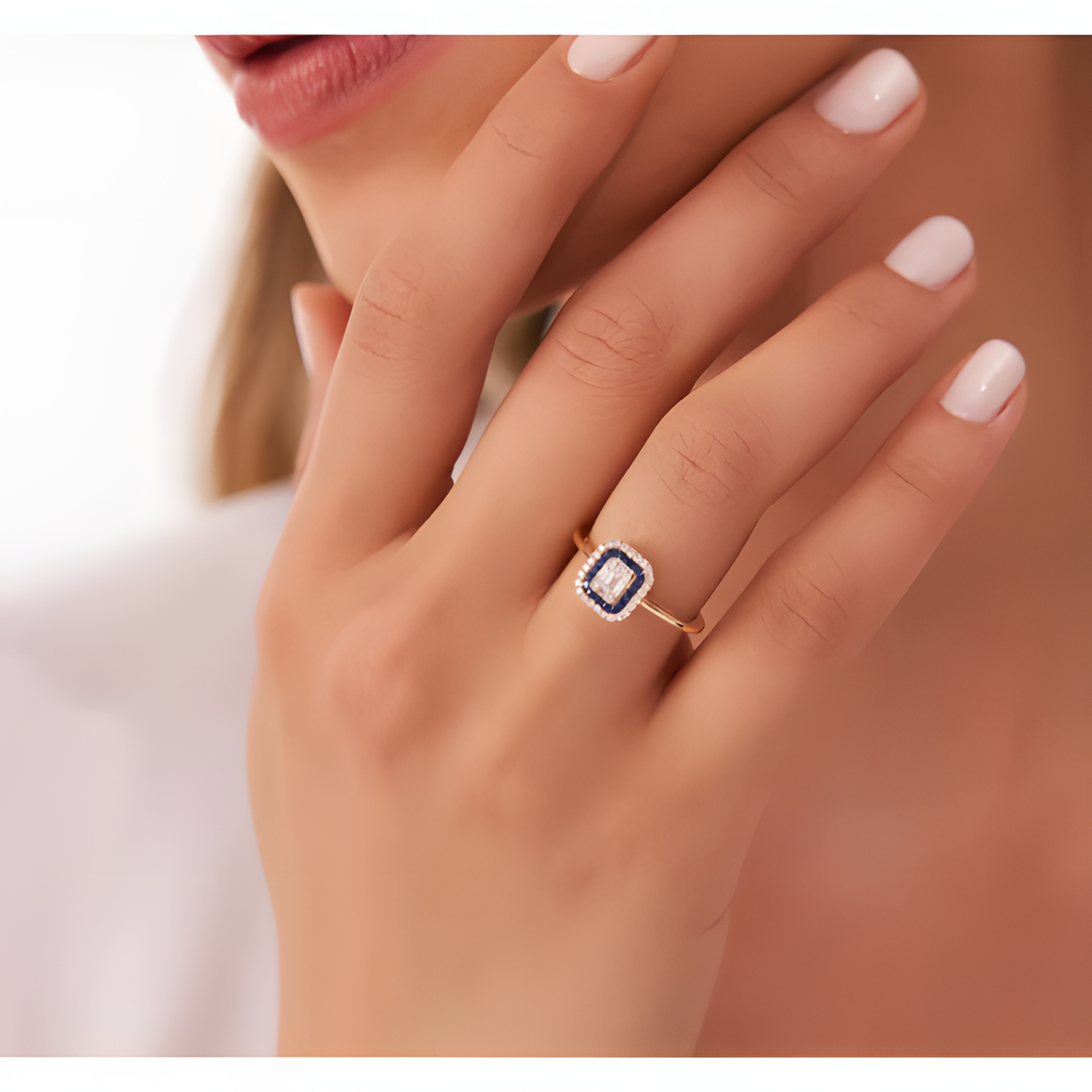 Sapphire Serenity Zircon Silver Ring