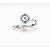Guardian Zircon Evil Eye Silver Ring