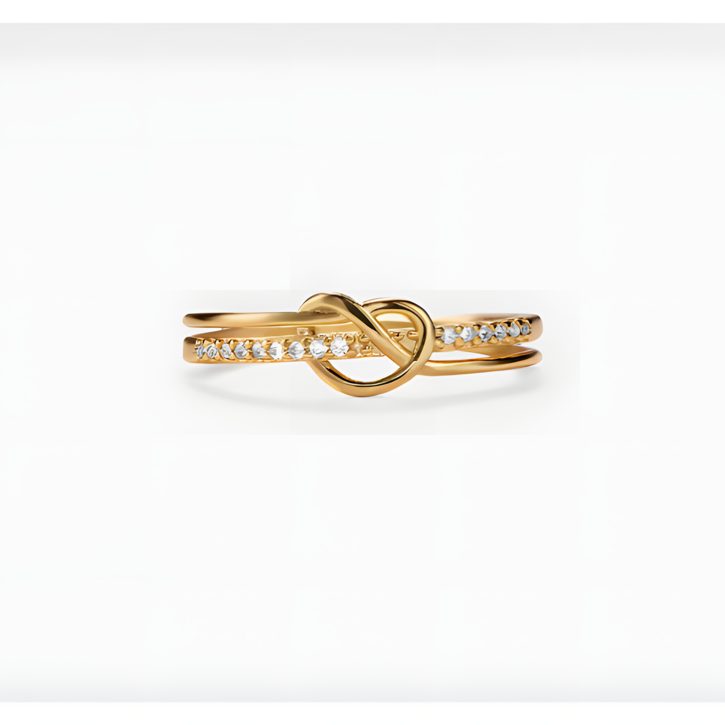 Zircon Love Knot Golden Ring
