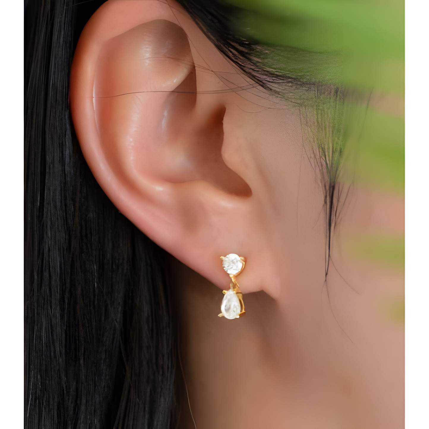 Captivating Brilliance Zircon Drop Gold Earrings