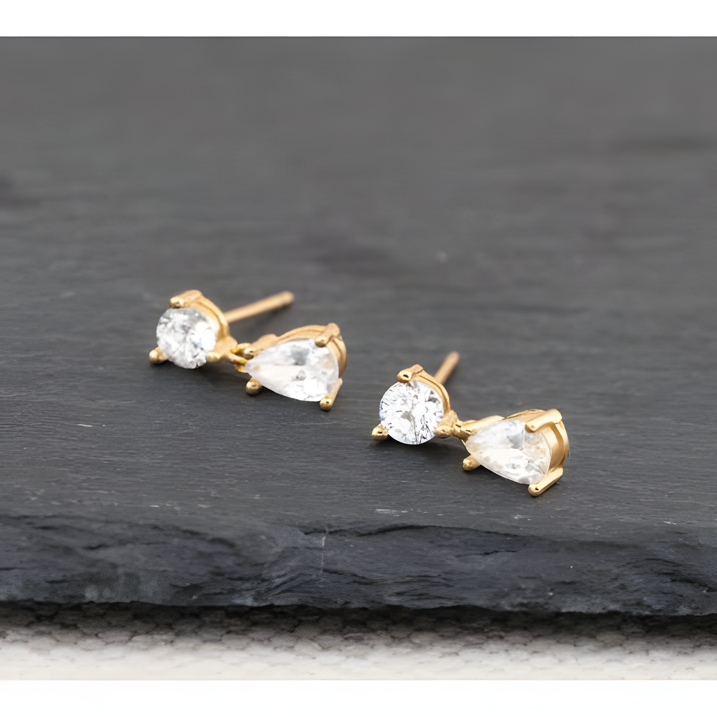 Captivating Brilliance Zircon Drop Gold Earrings