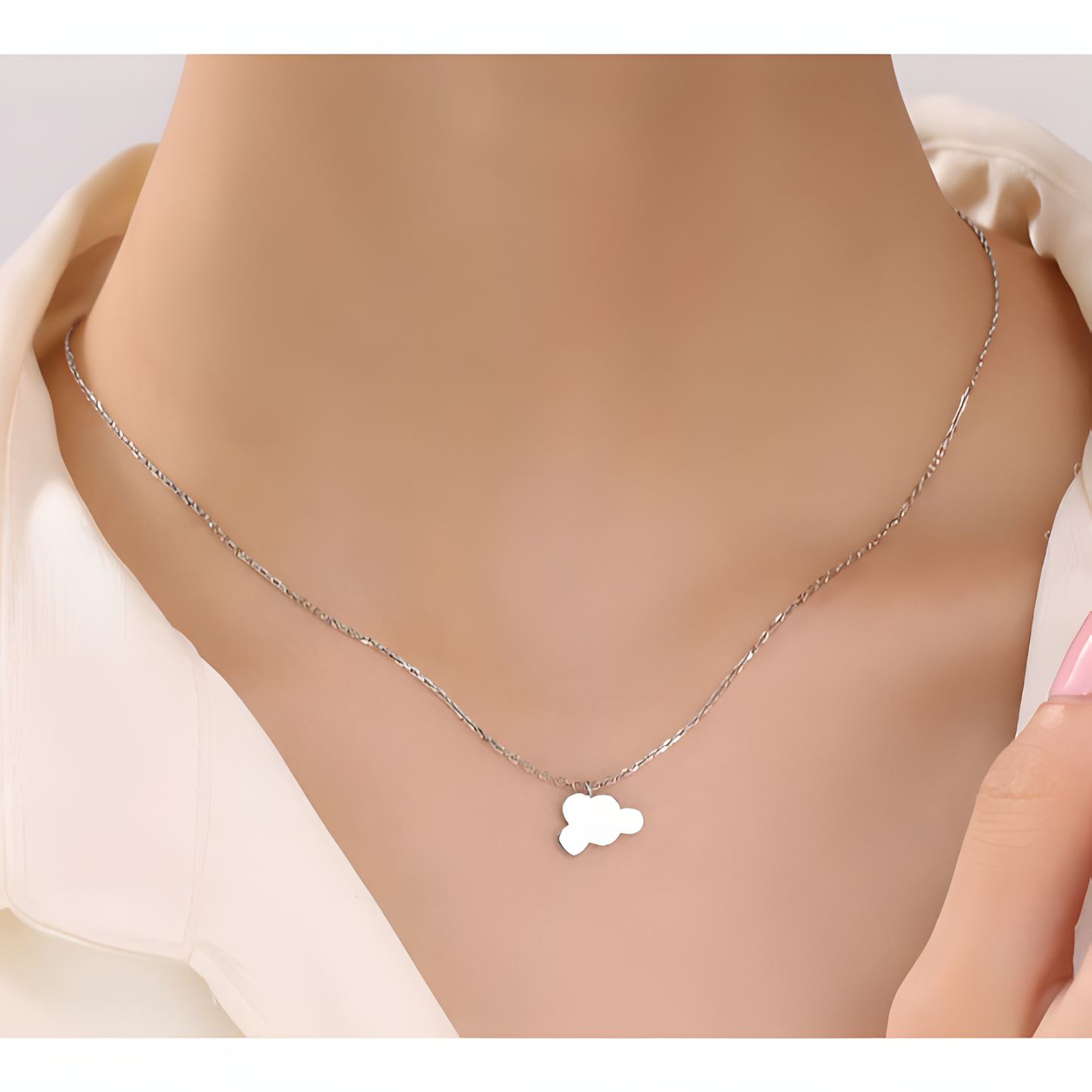 Whispers of Sky Floating Cloud Necklace