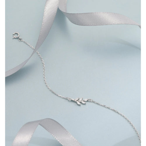 Elegant Leaf Sterling Silver Bracelet