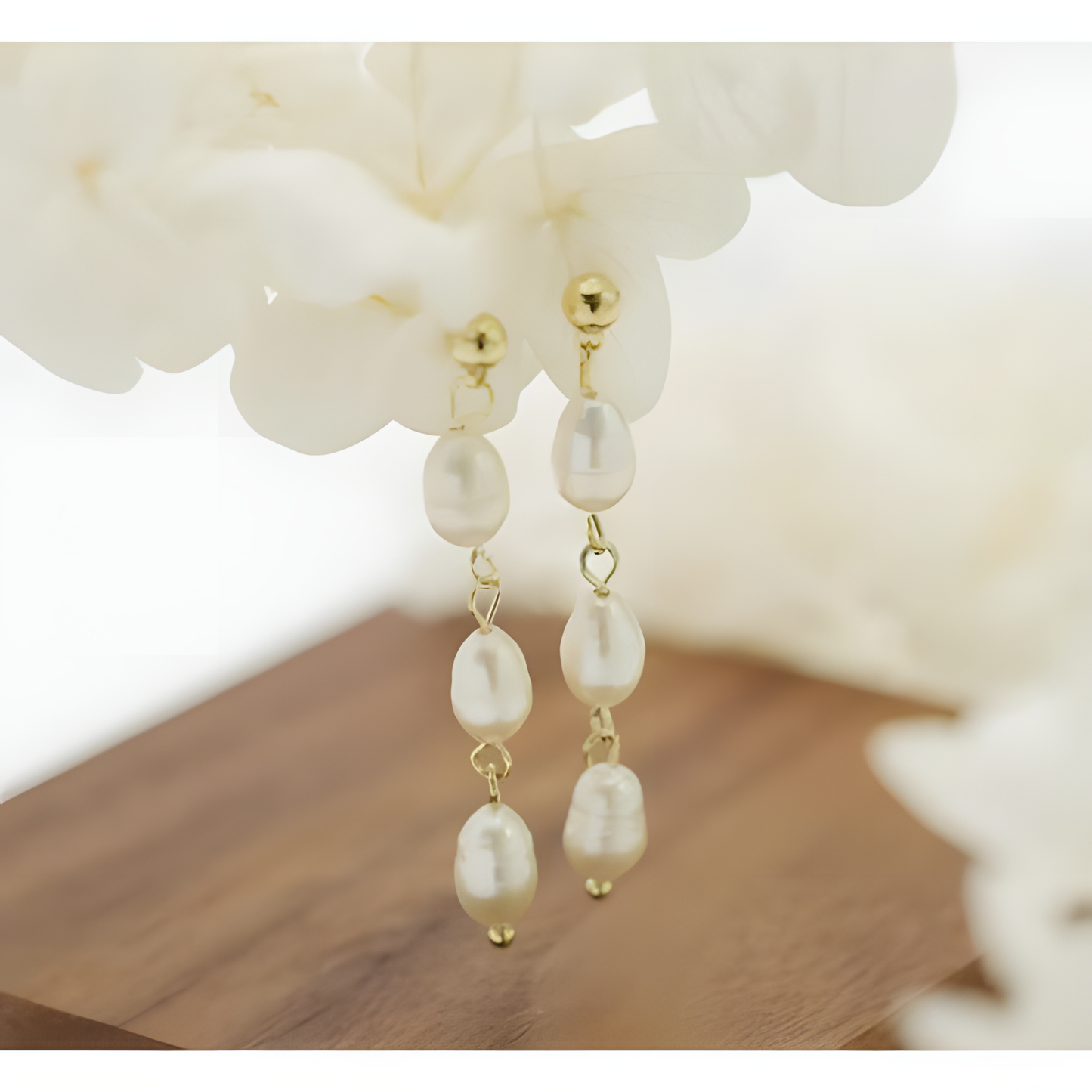 Enchanting Grace Pearl Long Drops Earrings
