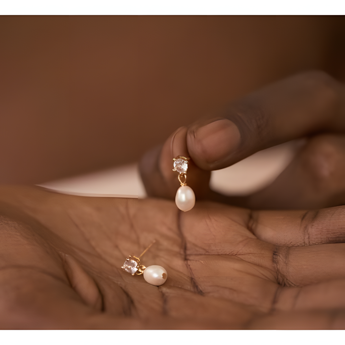 Radiant Fusion Zircon & Pearl Gold Earrings