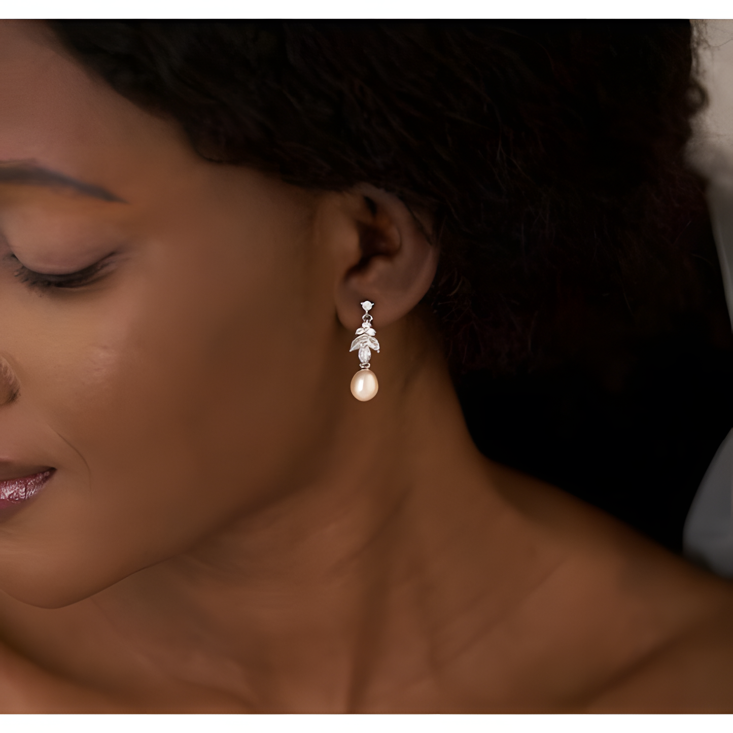 Divine Blossom Pearl Dangler Earrings