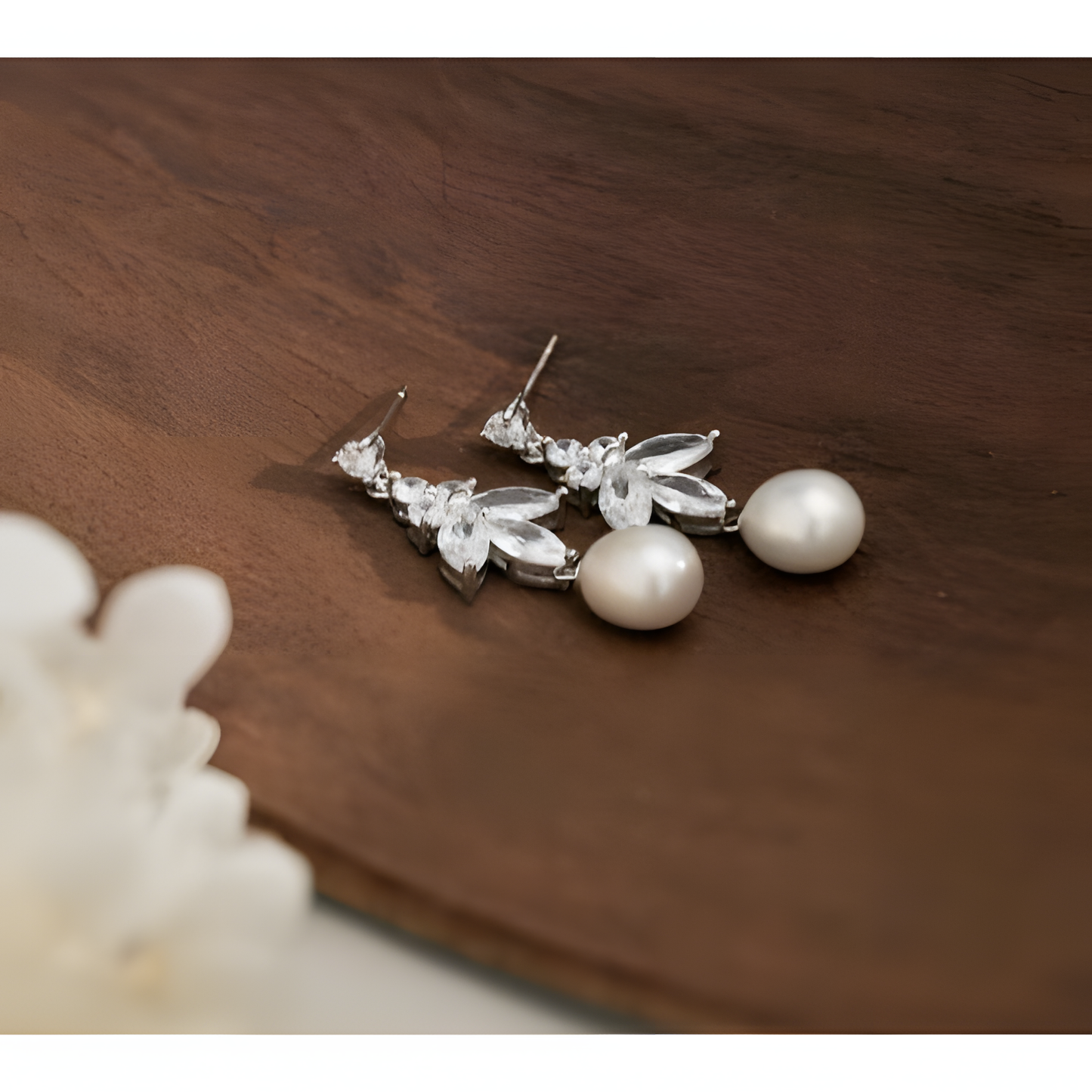 Divine Blossom Pearl Dangler Earrings