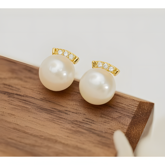 Regal Majesty Crown Pearl Earring