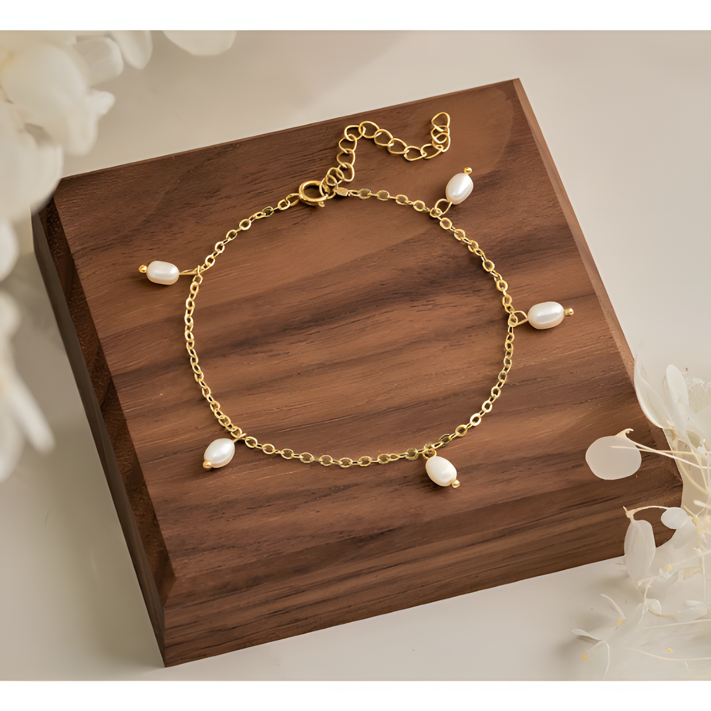 Elegant Pearl Sterling Silver Bracelet