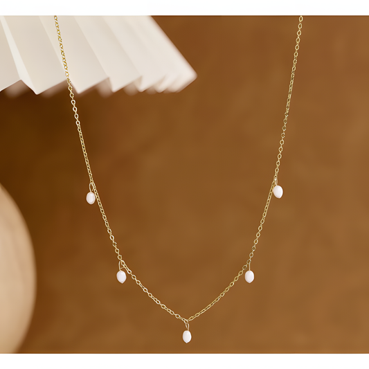 Elegant Cascade Pearl Dangle Necklace