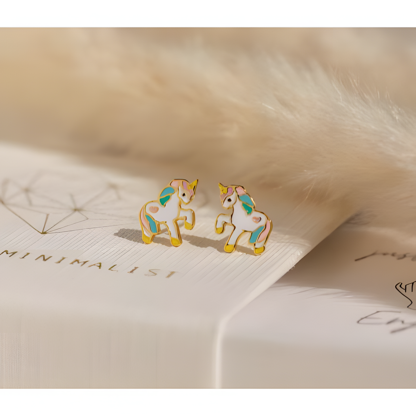 Enchanted Dreams Unicorn Enamel Studs Earrings