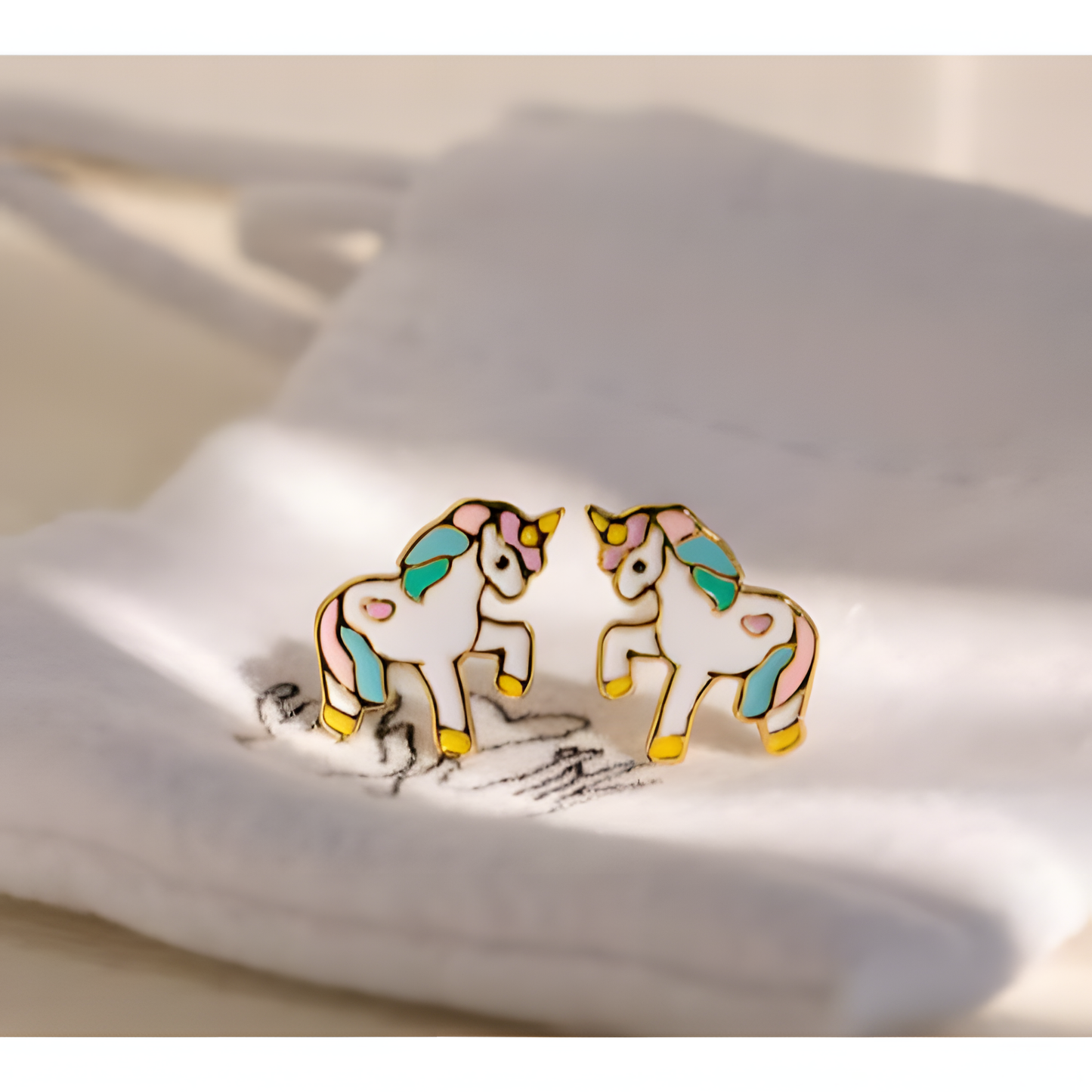 Enchanted Dreams Unicorn Enamel Studs Earrings