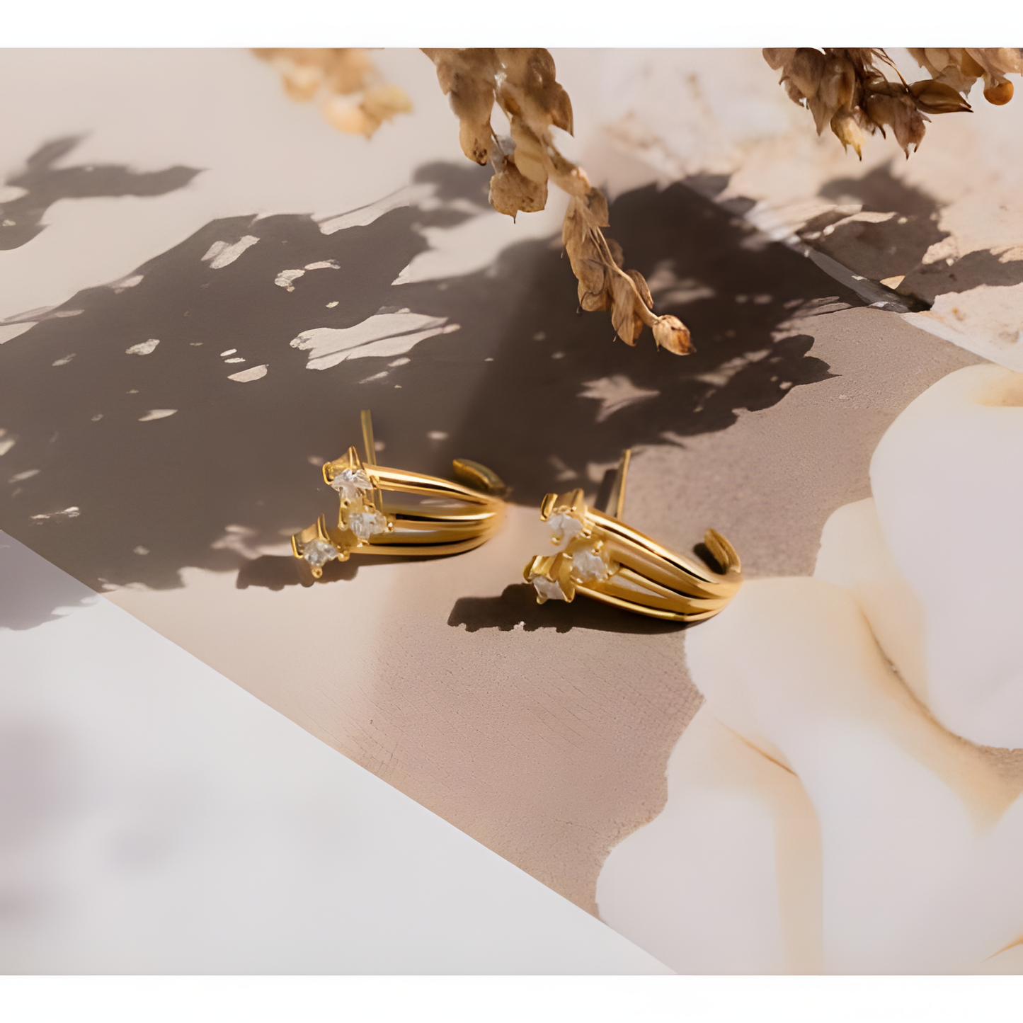 Glorious Shine Triple Zircon Earrings