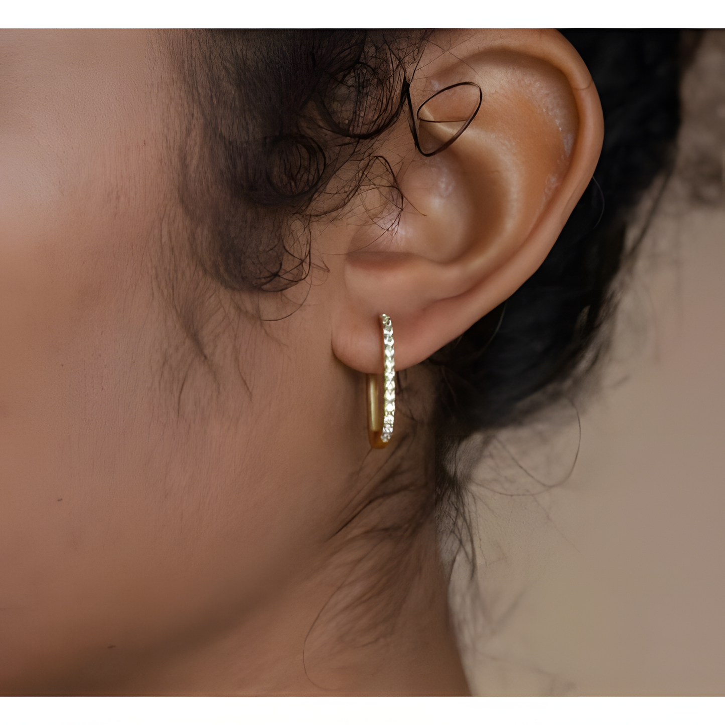 Captivating Sparkle Zircon Bar Huggies Earrings