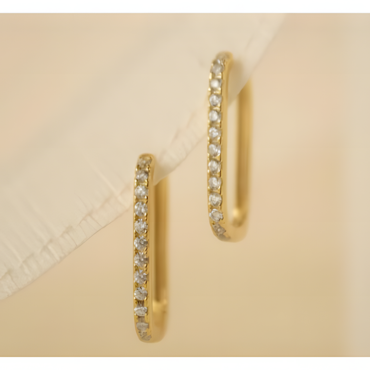 Captivating Sparkle Zircon Bar Huggies Earrings