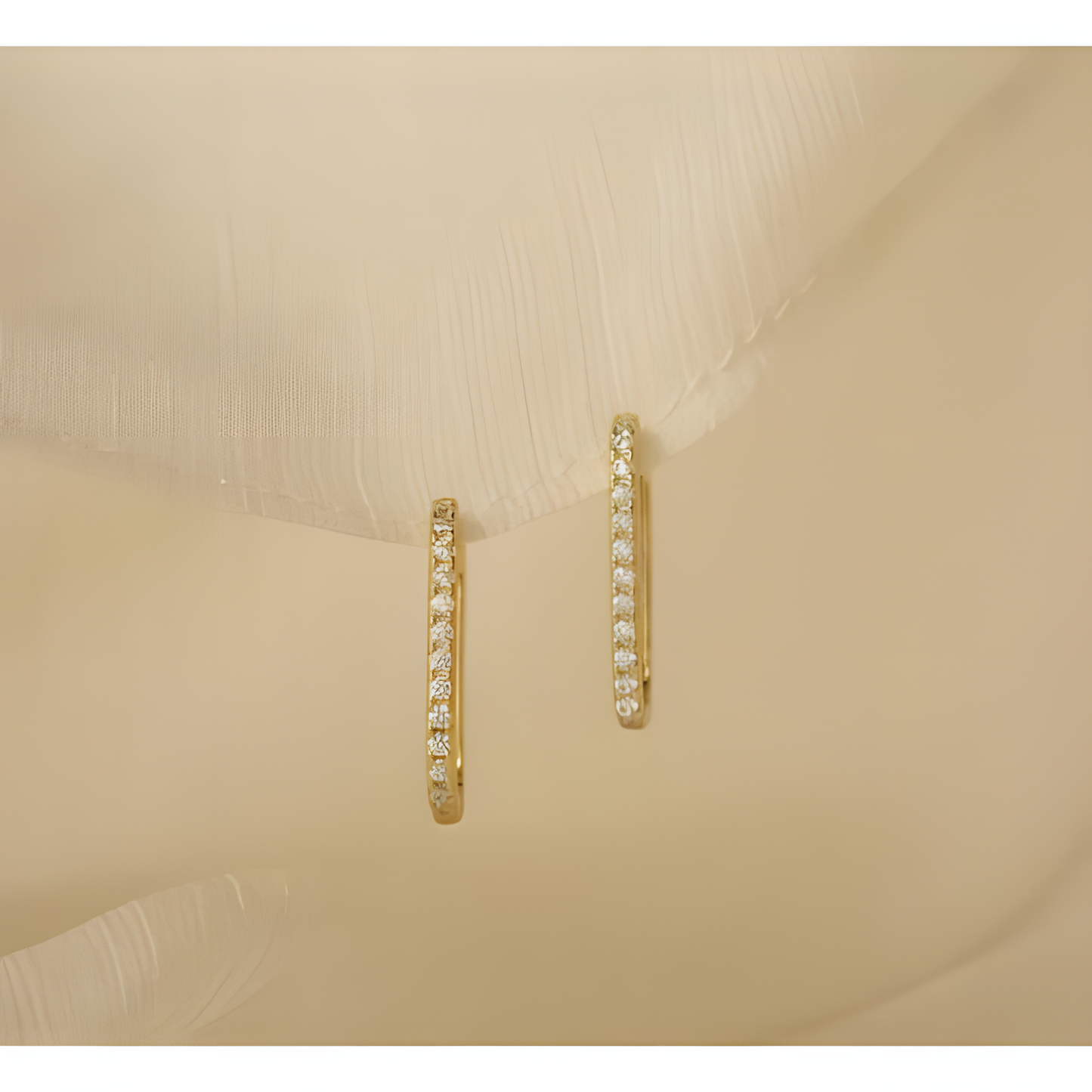 Captivating Sparkle Zircon Bar Huggies Earrings