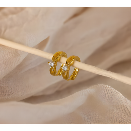 Dazzling Radiance Zircon Huggies Earrings