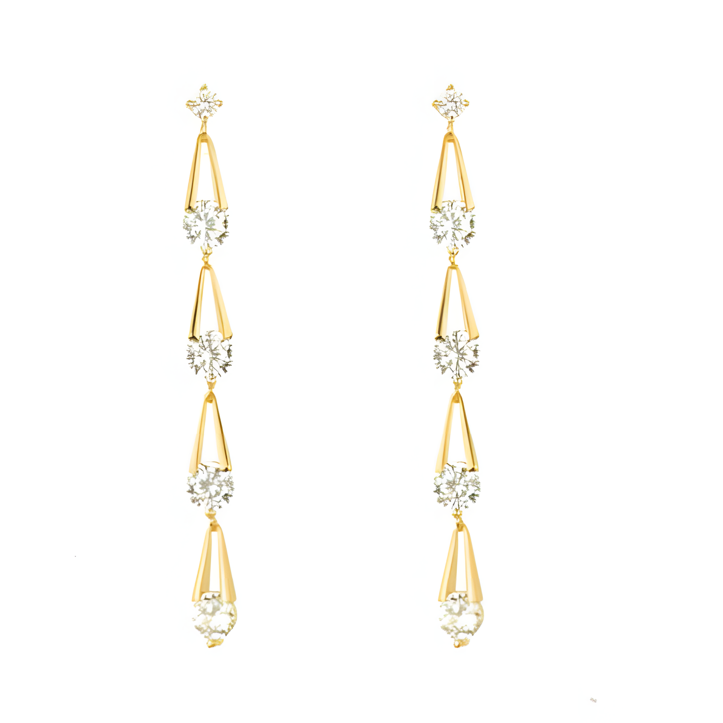 Cascade Zircon Chain Drops Earrings