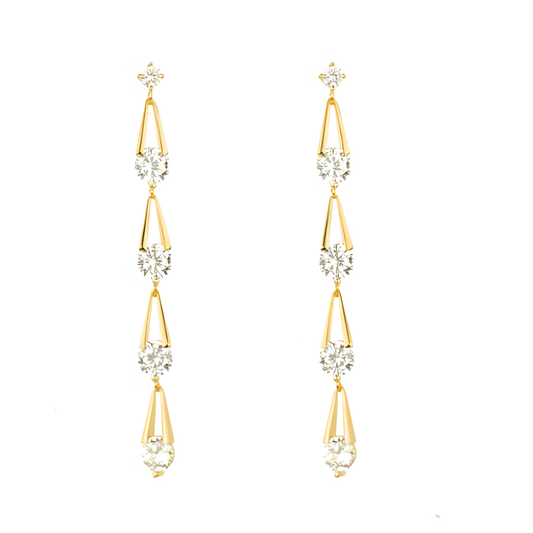 Cascade Zircon Chain Drops Earrings