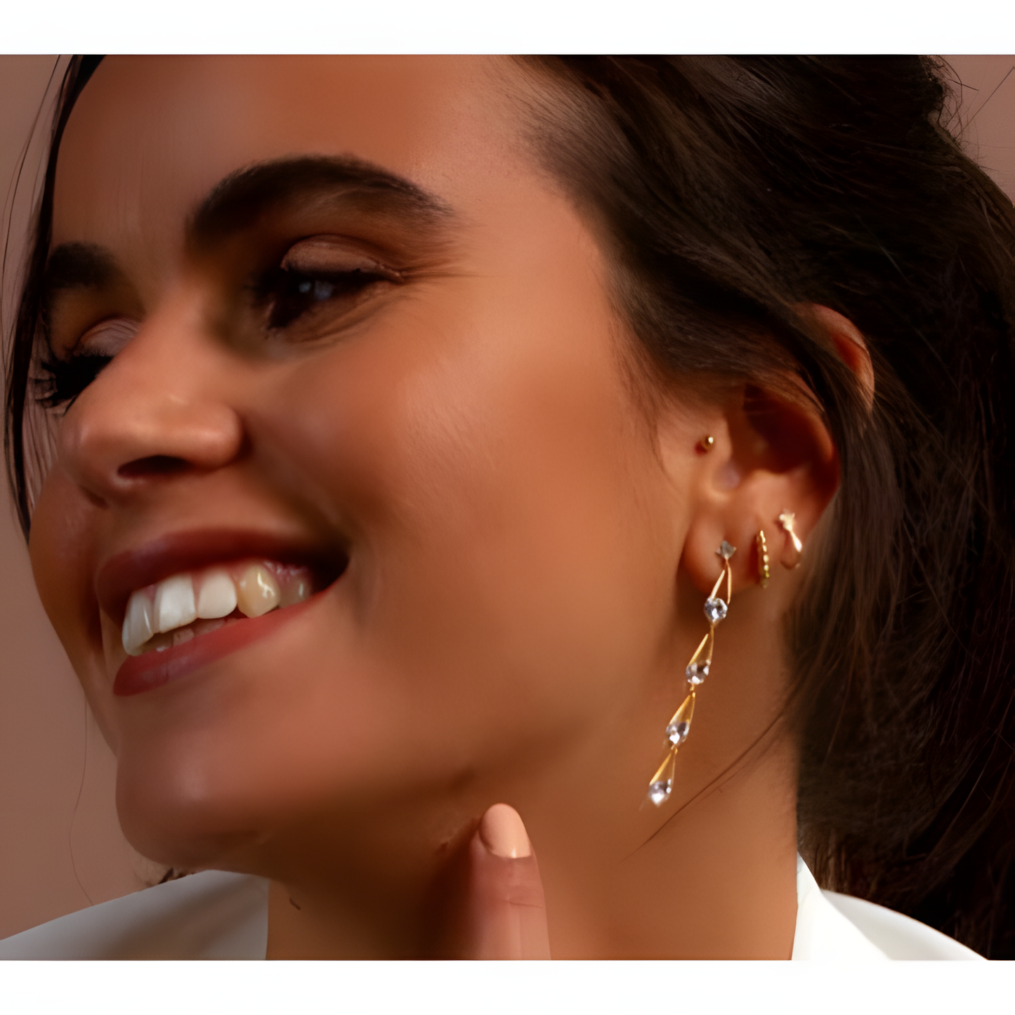 Cascade Zircon Chain Drops Earrings