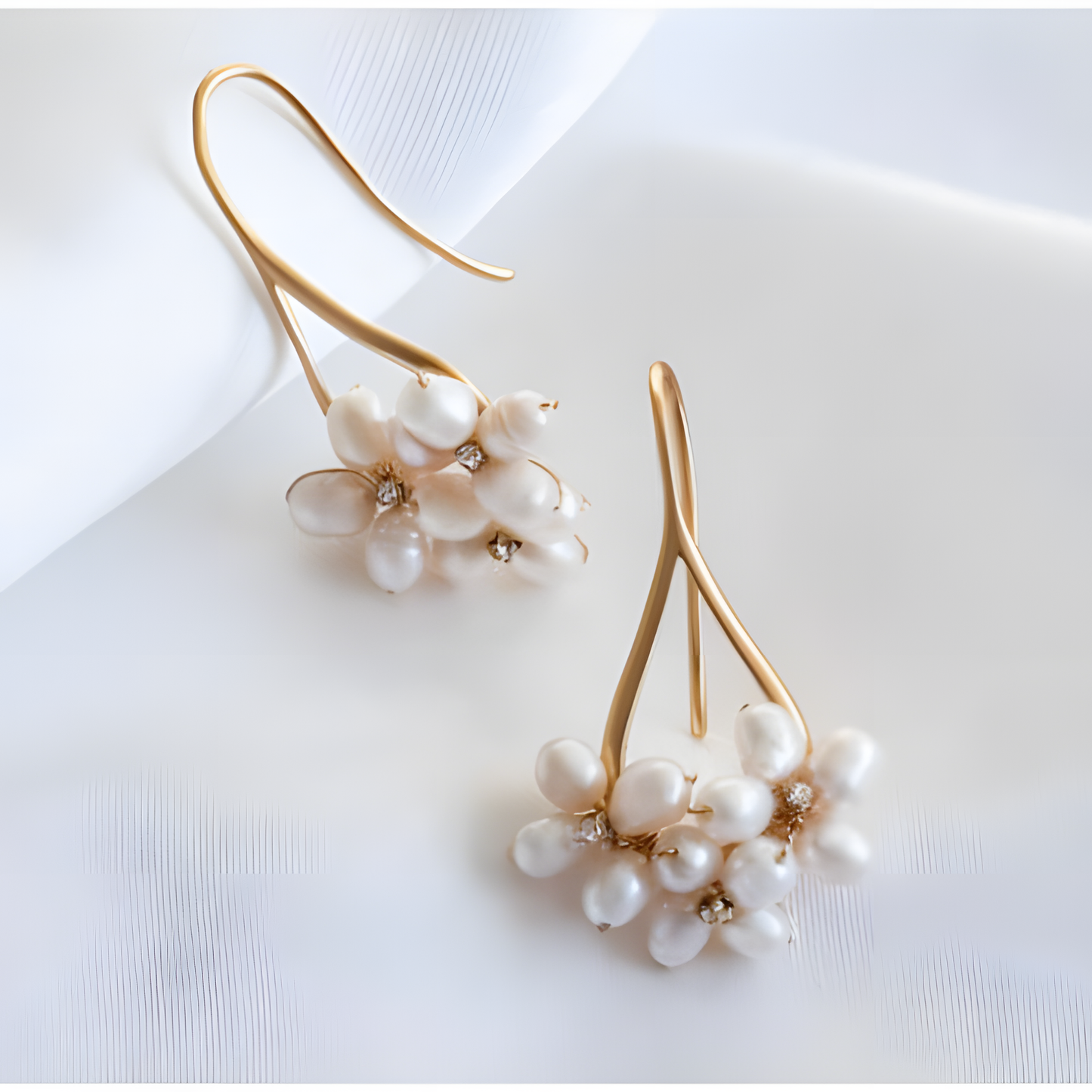 Forget Me Not Floral Pearl Earrings