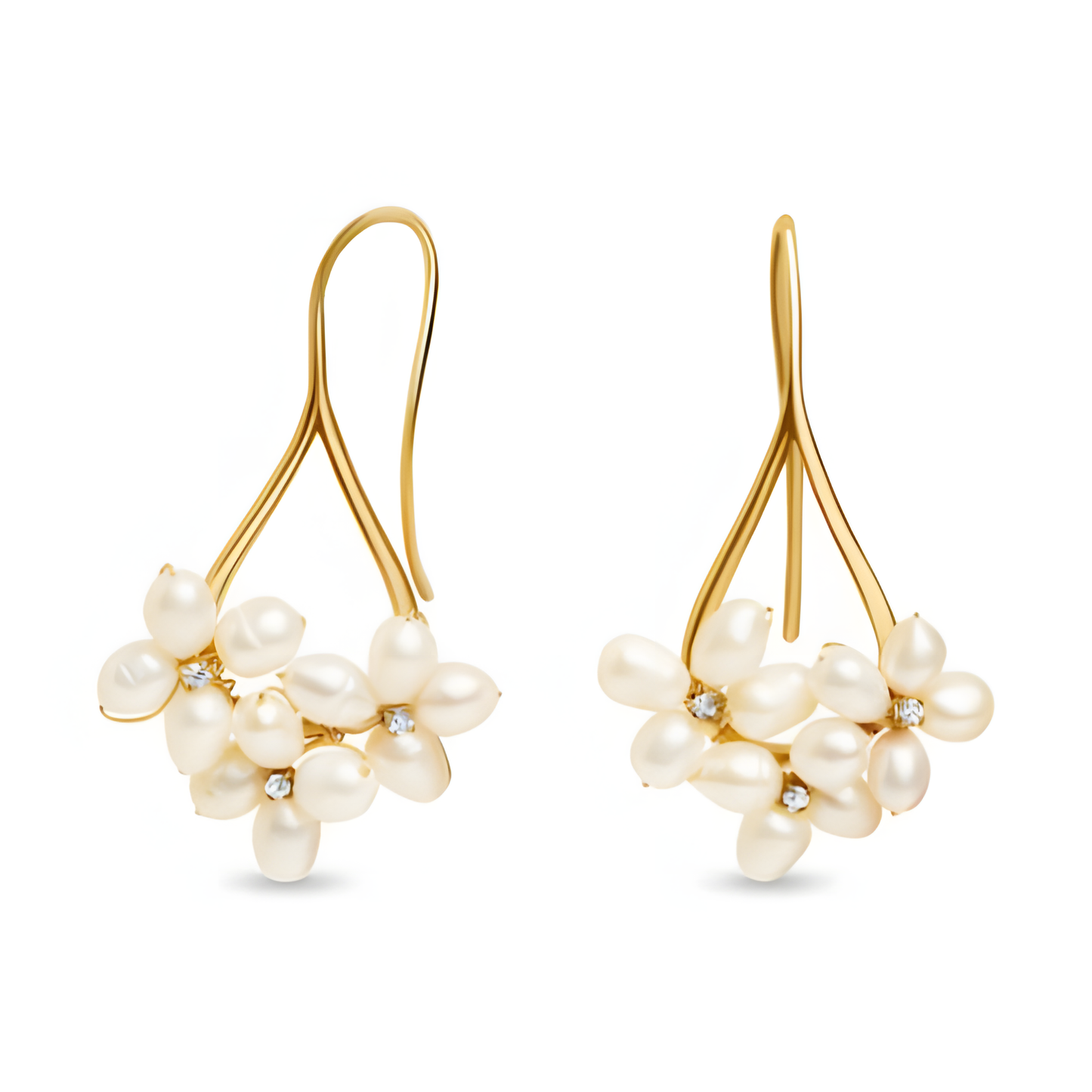 Forget Me Not Floral Pearl Earrings