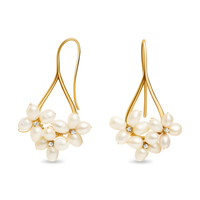 Forget Me Not Floral Pearl Earrings