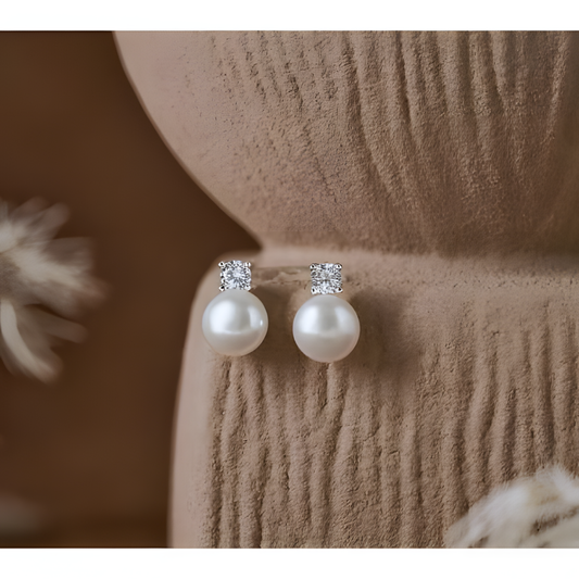 Eternal Glamour Zircon Pearl Earrings