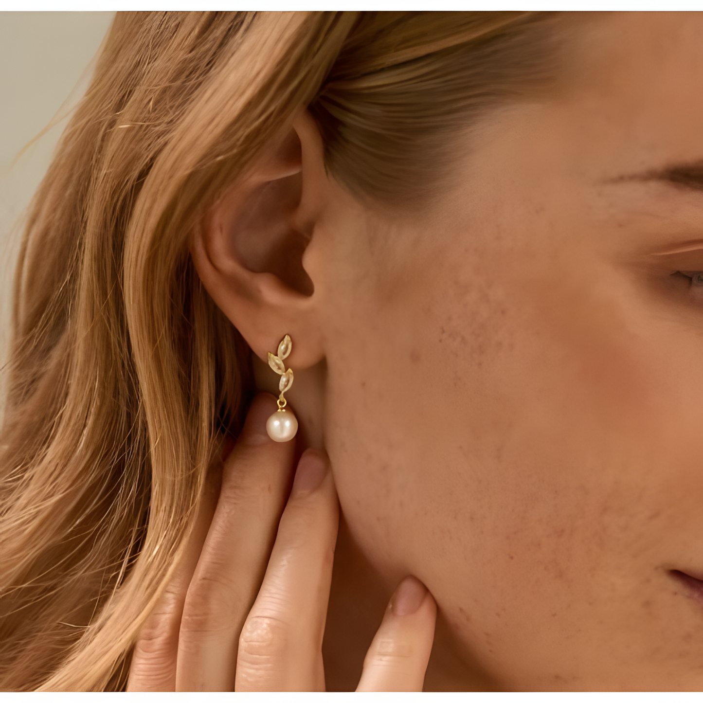 Leafy Flowery Pearl Earrings