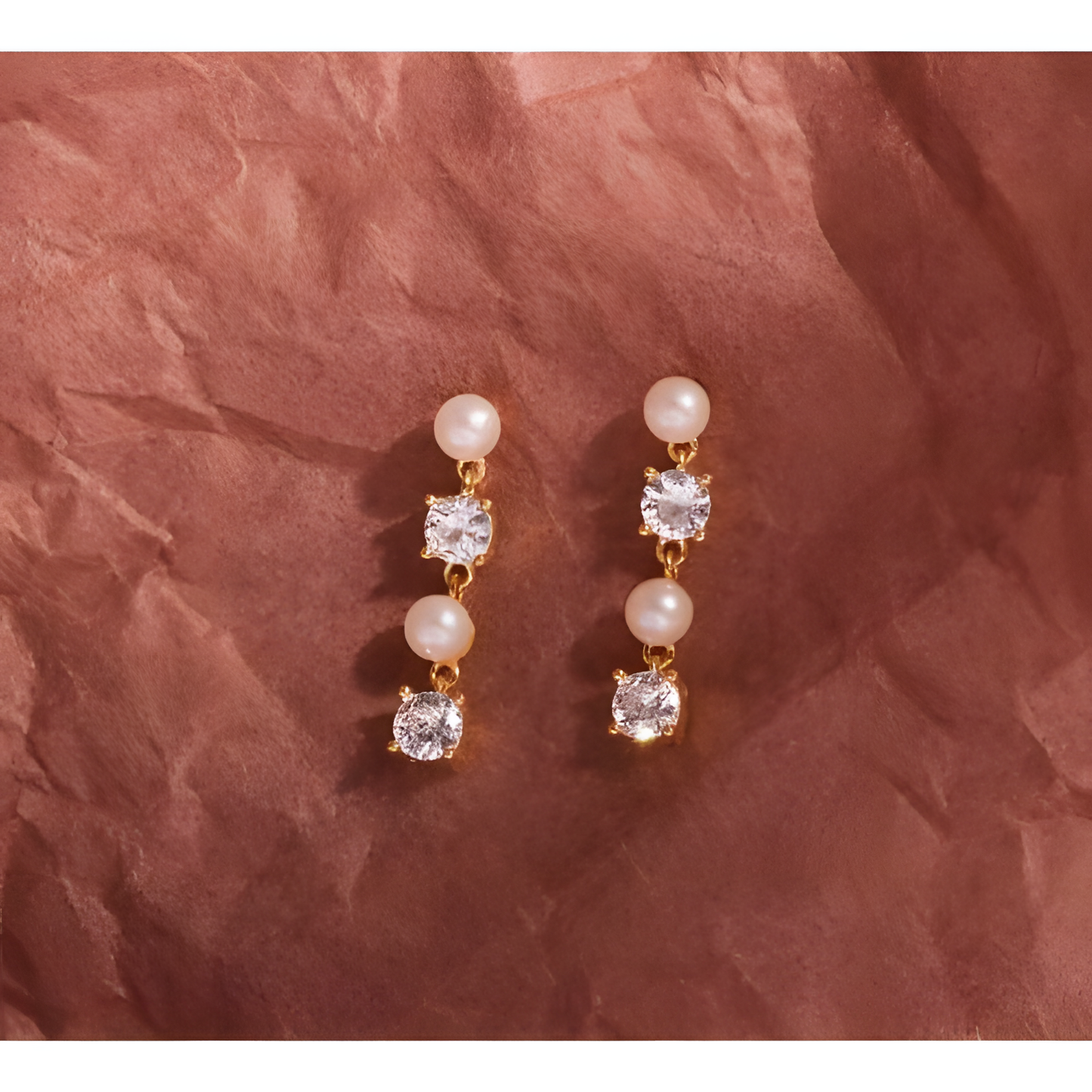 Radiant Pearl & Zircon Dangle Earrings