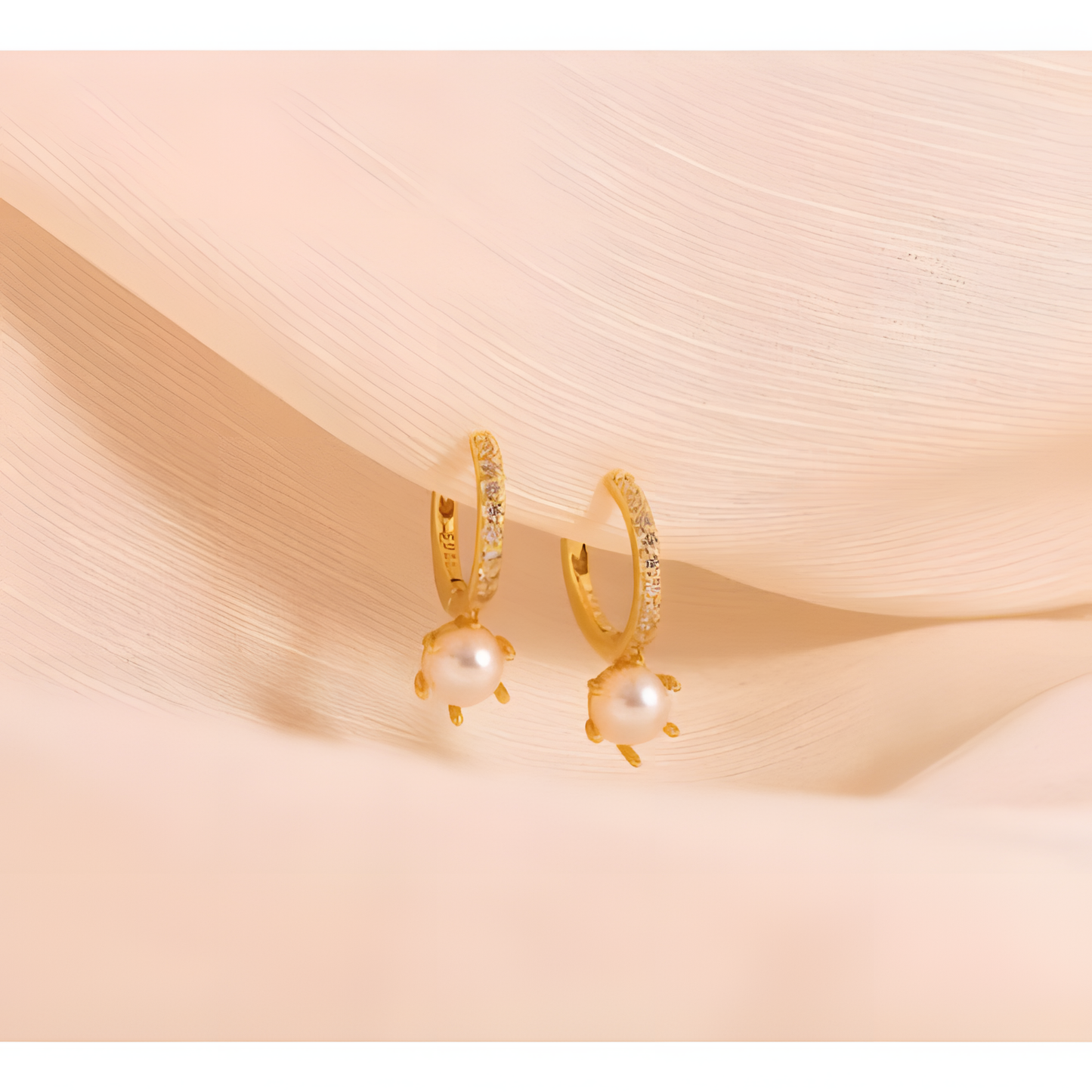 Regal Pearl Hoop Earrings