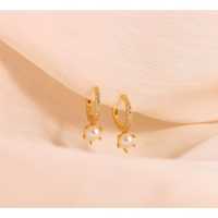 Regal Pearl Hoop Earrings