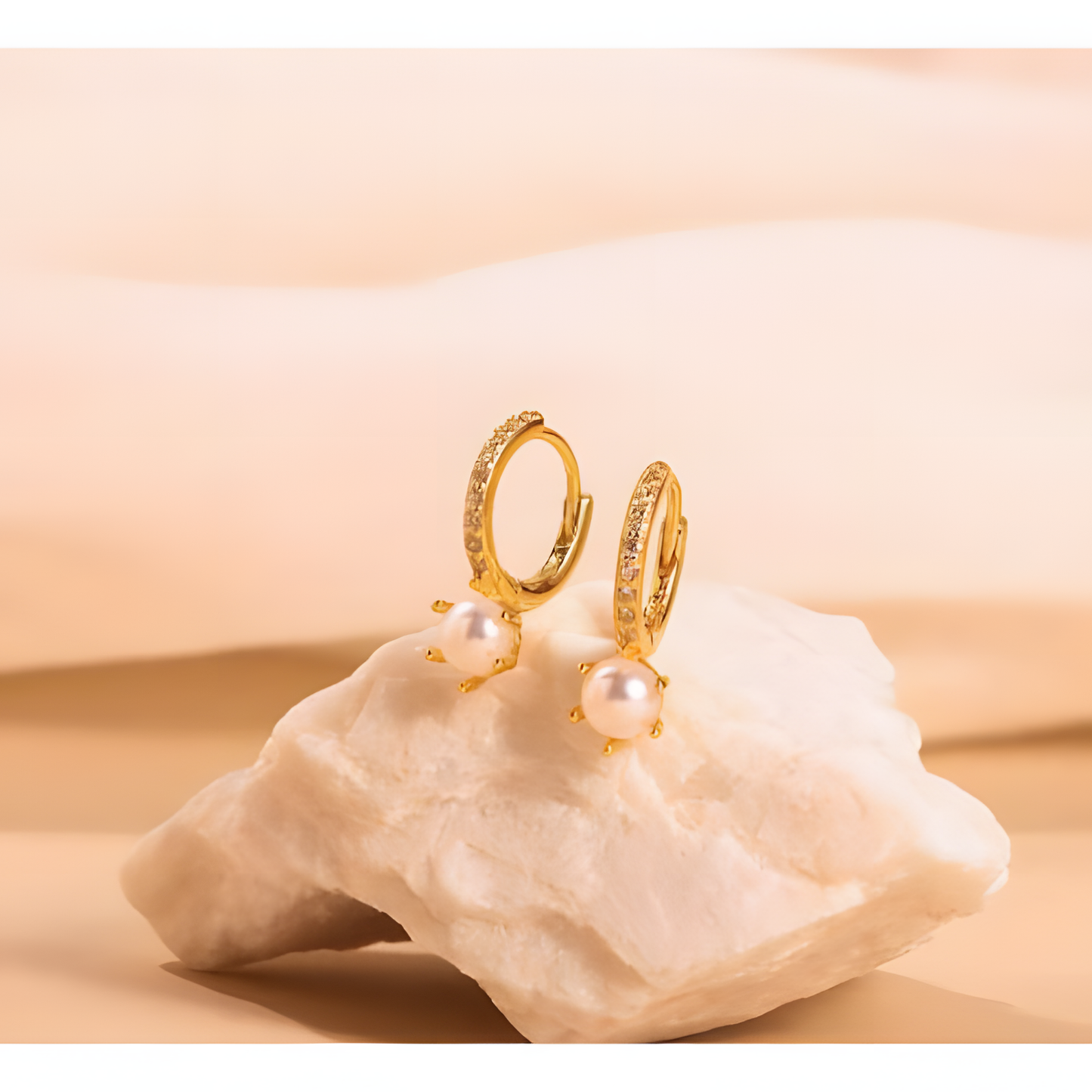 Regal Pearl Hoop Earrings