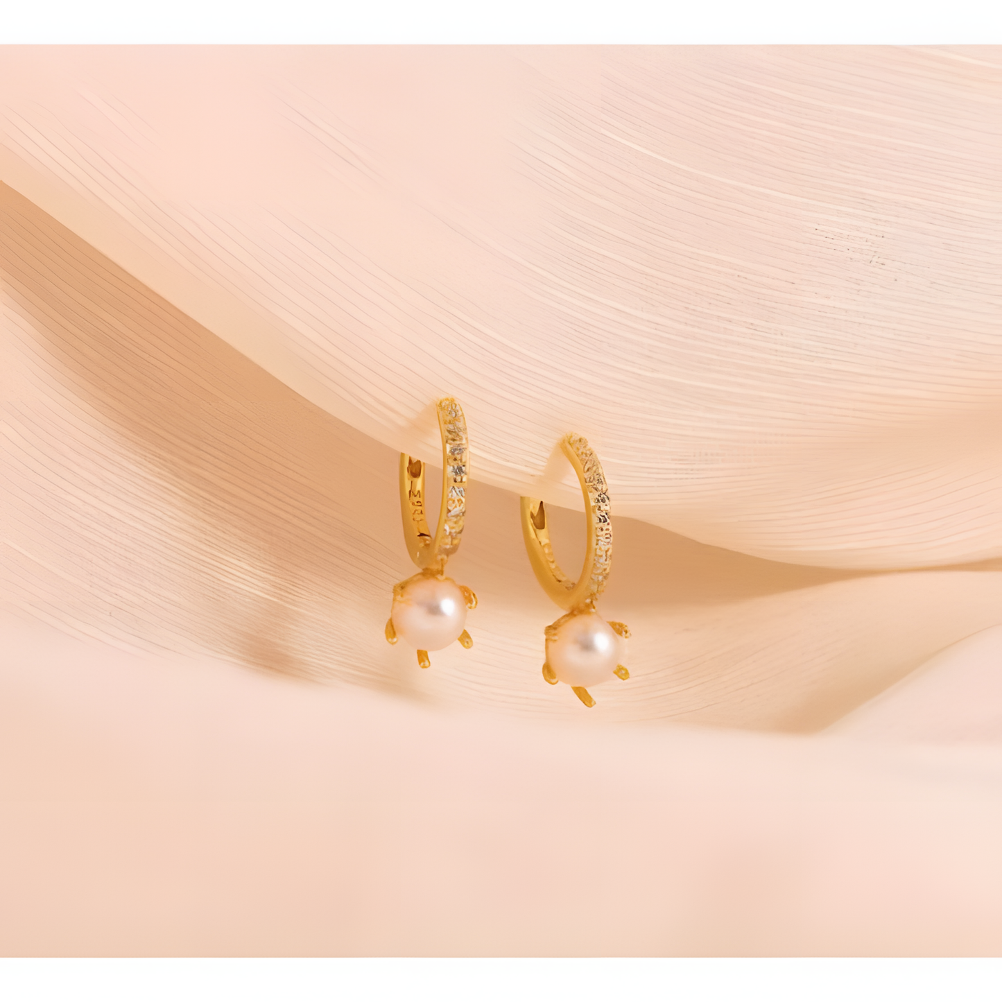 Regal Pearl Hoop Earrings